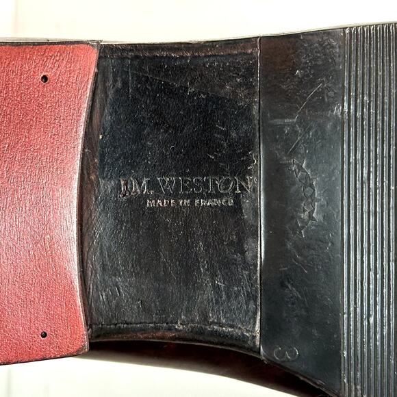 FULLY RESOLED J.M. Weston Cap Toe Derby Burgundy Calf Made France UK 6 / US 7 D main image 12